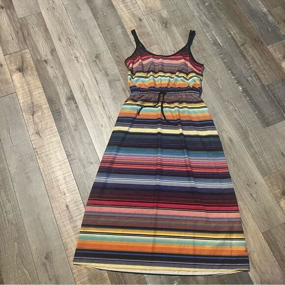 Athleta Havana Multi-Color Rainbow Striped
Midi Dress Size S - Picture 1 of 7